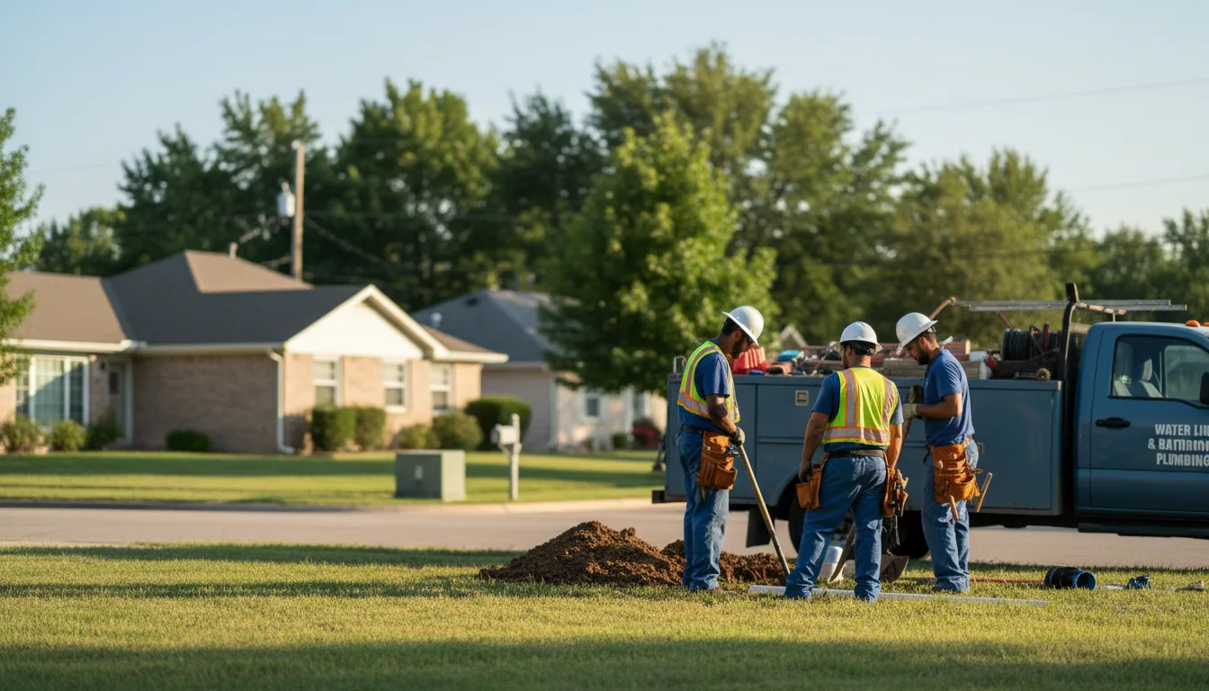 Residential water line and bathroom plumbing service in Bloomfield, IA